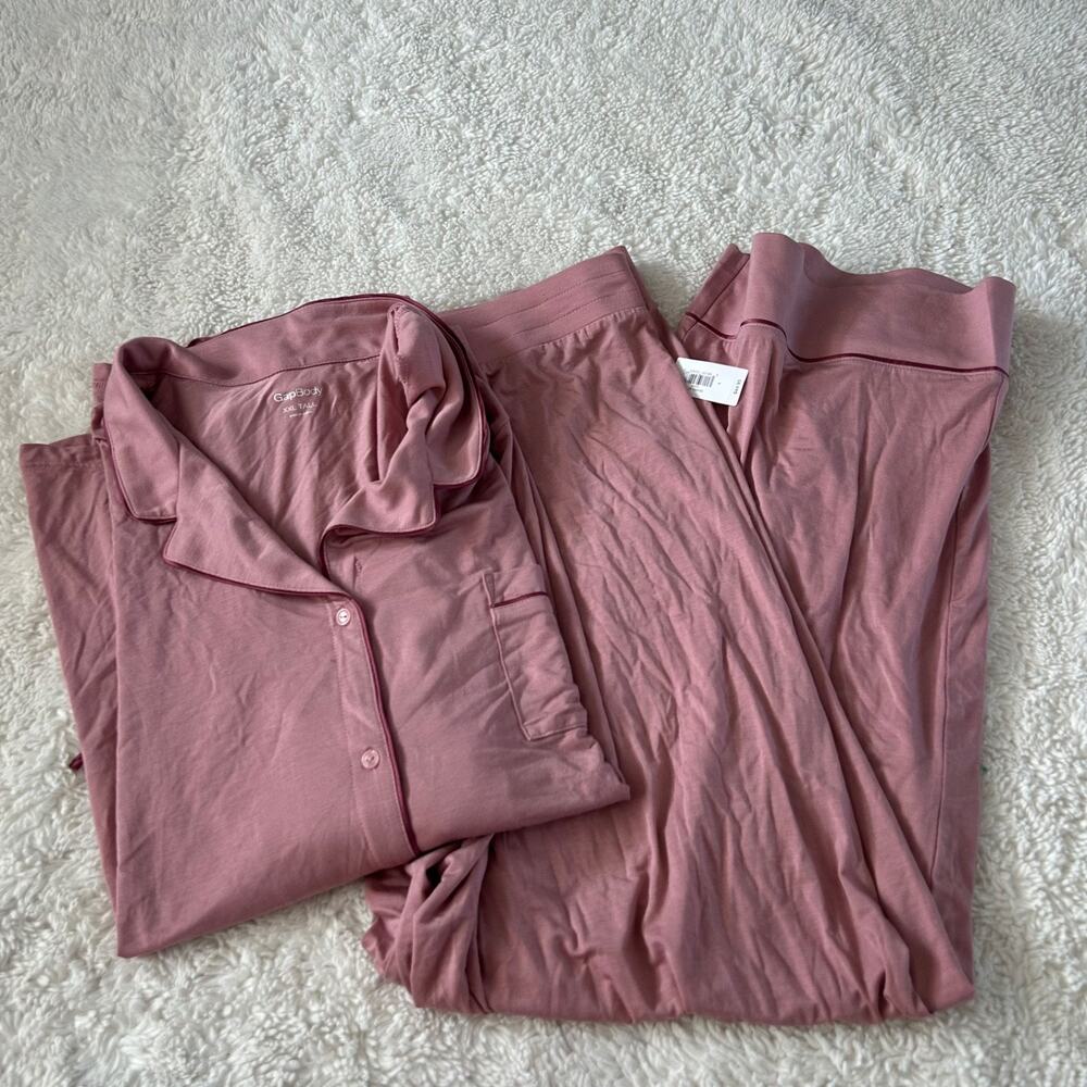Gap Womens PJ Set L/XXL Tall Pink Softest Modal Loungewear Preppy Casual Comfort
